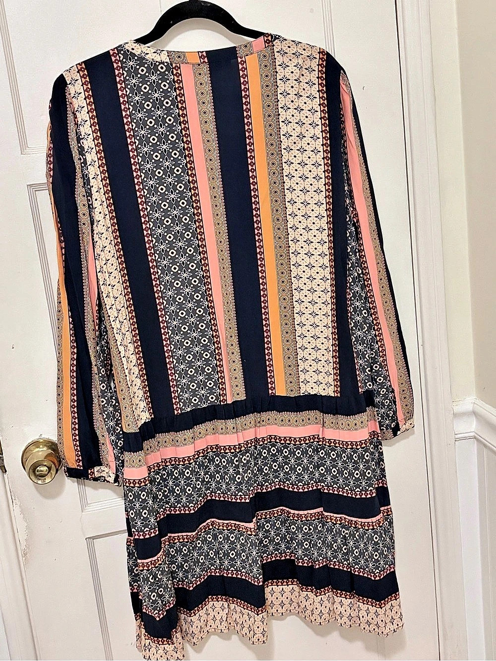 LOFT Printed Long Sleeve Mini Dress Size XL Like New